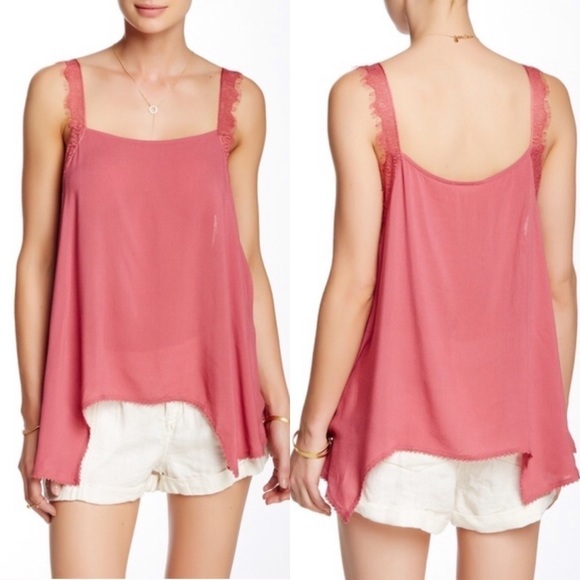 Free people lace trim dobby dot cami - Picture 1 of 6